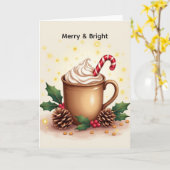 Merry & Bright Christmas Coffee Kaart (Gele Bloem)