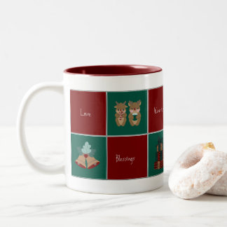 Merry & Bright Christmas Coffee Mug Tweekleurige Koffiemok