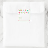 Merry + Bright Christmas Gift Sticker (Tas)