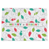 Merry + Bright Christmas Lights Gift Bag Groot Cadeauzakje (Voorkant)
