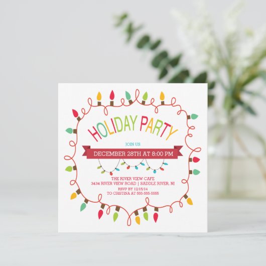 Merry & Bright Christmas Lights Invitation de vaca (Debout devant)