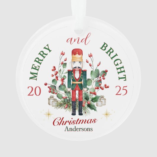 Merry & Bright Christmas Nutcracker Solder  Ornament (achterkant)