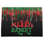 MERRY & BRIGHT CHRISTMAS SCRIPT CUSTOM MONOGRAM GROOT CADEAUZAKJE (Voorkant)