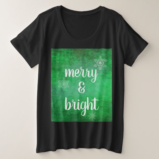 Merry & Bright Christmas Snowflakes sur Green Plus (Design devant)