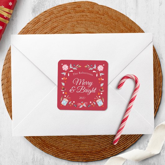 Merry & Bright Christmas Sticker