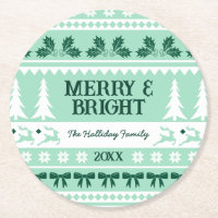 Merry & Bright Christmas Sweater Mint Green