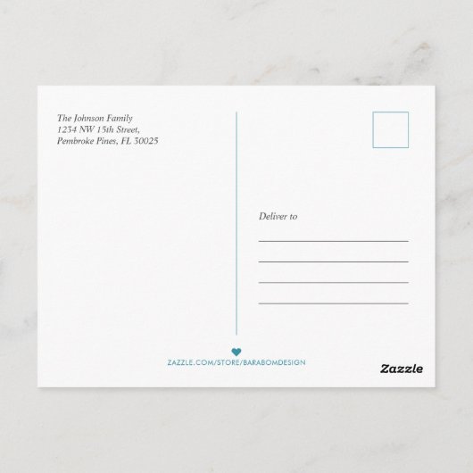 Merry & Bright Christmas Typografie Foto Briefkaar Briefkaart (Achterkant)