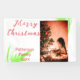 Merry Bright Christmas voeg familienaam welkomstvr Spandoek