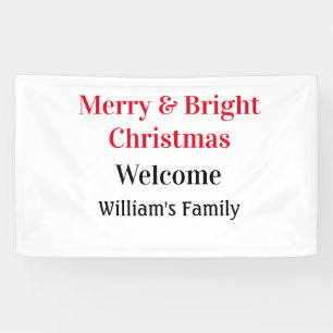 Merry Bright Christmas voeg familienaam welkomstvr Spandoek
