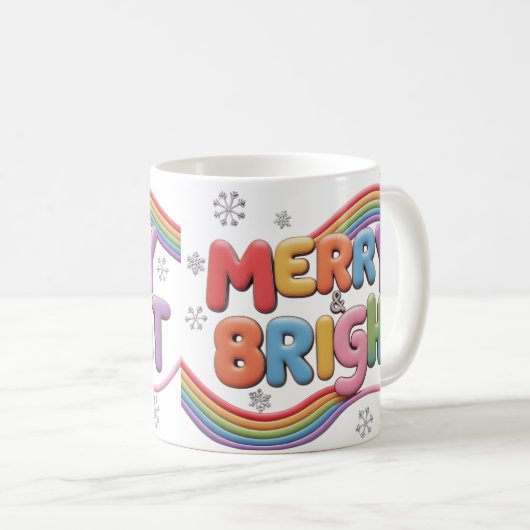 Merry & Bright Classic Christmas Mug (Devant droit)