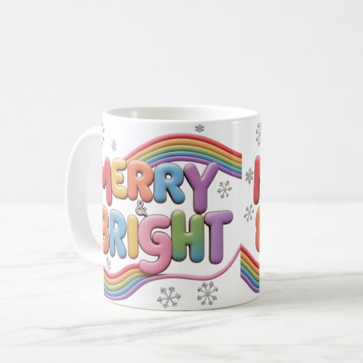 Merry & Bright Classic Christmas Mug (Devant gauche)