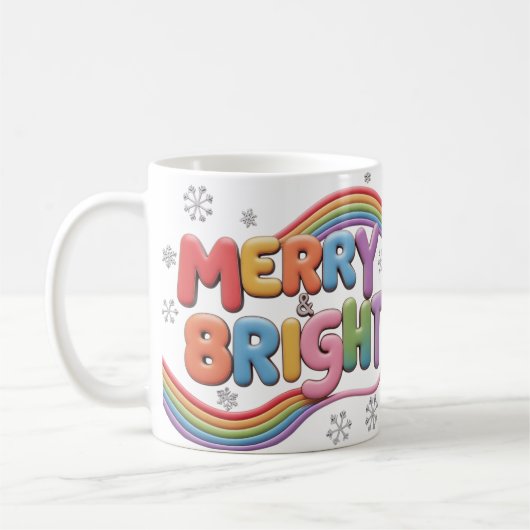 Merry & Bright Classic Christmas Mug (Gauche)