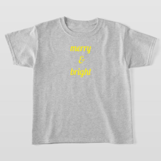 Merry & Bright Classy Grijs Geel Custom Gift T-shirt (Laagn)