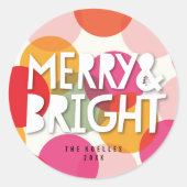Merry & Bright Confetti kerstfeestdag ticker Ronde Sticker (Voorkant)