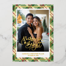 Merry Bright Couple Christmas Plaid