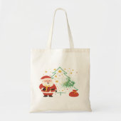 Merry & Bright Cute Santa Christmas Gift Tote Bag (Devant)