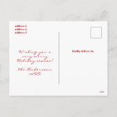 Merry Bright Drie Foto Chic Rood Wit Kerstmis Feestdagenkaart (Achterkant)