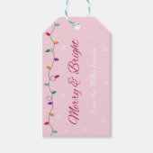 Merry & Bright | Étiquette de cadeau de Noël éléga (Devant)