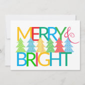 Merry & Bright Flat Christmas Kaart (Voorkant)