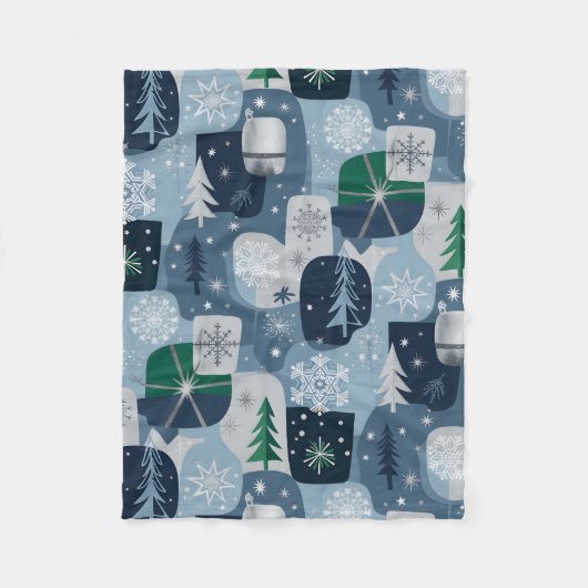 Merry & Bright Fleece Deken (Voorkant)