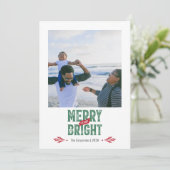 Merry & Bright foto 2 Feestdagenkaart (Staand voorkant)