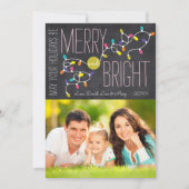 Merry & Bright Foto Kerstkaart - Verticaal (Voorkant)
