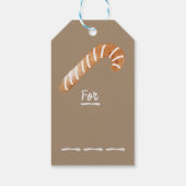 Merry & Bright Gingerbread Candy Cane Holiday Cadeaulabel (Achterkant)