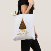 Merry & Bright Gold Christmas Shopping Tote Bag (De près)