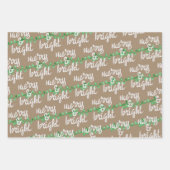Merry & Bright Green kerstboom Lights Kraft Inpakpapier Vel (Voorkant 2)