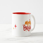 Merry & Bright Hand Lettered Two-Tone Mug (Devant droit)