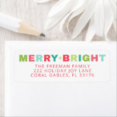Merry + Bright Holiday Adreslabel Etiket (Insitu)