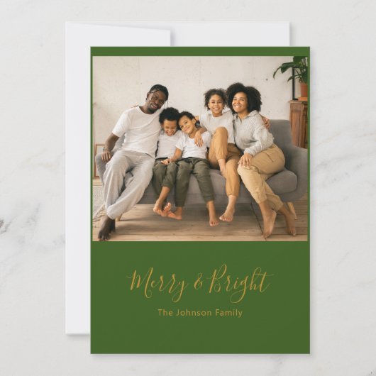 Merry & Bright Holiday Christmas Kaart (Voorkant)