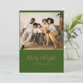 Merry & Bright Holiday Christmas Kaart (Staand voorkant)