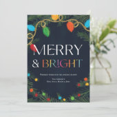 Merry & Bright Holiday Lights Kerst Kaart (Staand voorkant)