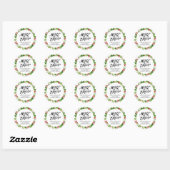 Merry & Bright Holiday Wreath-script Ronde Sticker (Vel)