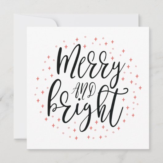 Merry & Bright | Kaart kerstfeestdag (Voorkant)