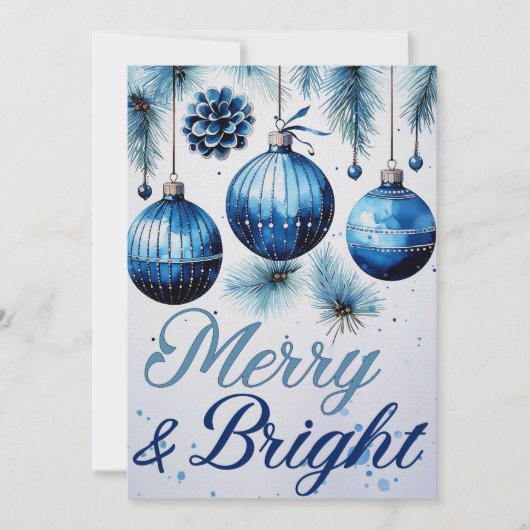 "Merry & Bright" Kerst Kaarten Set (Voorkant)