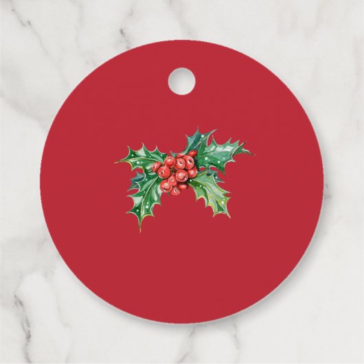 "Merry & Bright" Kerst vakantie cadeau Label (Achterkant)