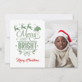 Merry & Bright/kerstcitaat/2-zijdig/wit Feestdagenkaart