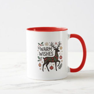 Merry & Bright Kerstkrans Groen Handvat Mok