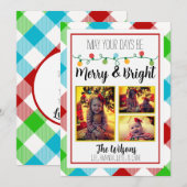 Merry & Bright Kerstmis Light-Kaart voor kerstmis Aankondiging (Voorkant / Achterkant)