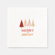 Merry & Bright Kerstmis Napkins