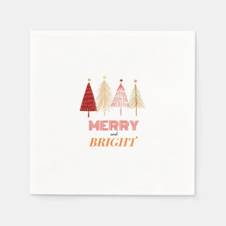 Merry & Bright Kerstmis Napkins Servet