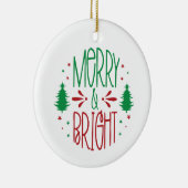 Merry & Bright kerstversiering Keramisch Ornament (Rechts)