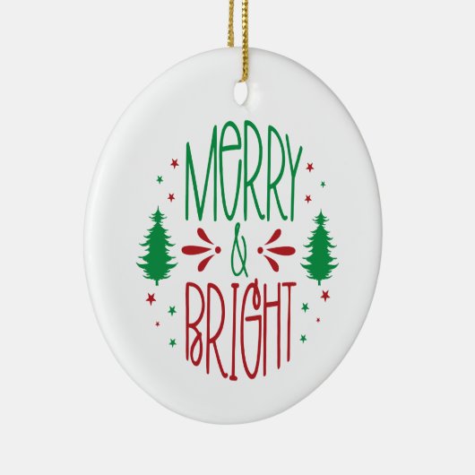 Merry & Bright kerstversiering Keramisch Ornament (Rechts)