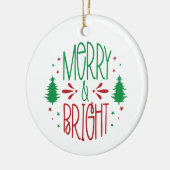 Merry & Bright kerstversiering Keramisch Ornament (Links)