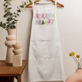 Merry & Bright Kleurrijke Kerstboom Vrouwen Standaard Schort