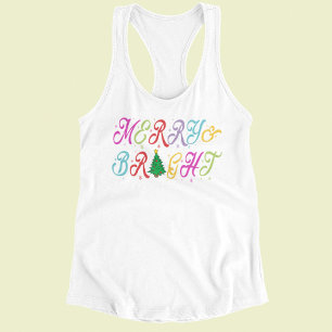 Merry & Bright Kleurrijke Kerstboom Vrouwen Tanktop