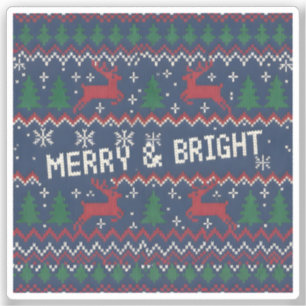 Merry & Bright Lelijke Kersttrui Sticker