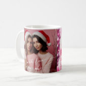 Merry & Bright Lesbische Retro Roze | Aangepaste f Koffiemok (Voorkant links)